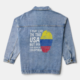 Kolumbien T-Shirt Männer Kolumbien Flaggen Frauen  Jeansjacke