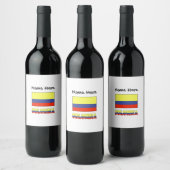 Kolumbien und kolumbianische Flagge mit Ihrem Name Weinetikett (Flaschen)