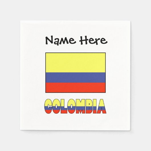 Kolumbien und Kolumbien-Flagge Personalisiert Serviette (Vorderseite)