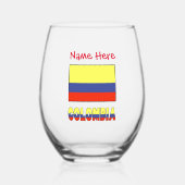 Kolumbien und Kolumbien: Rote Personalisierung unt Weinglas Ohne Stiel (Vorderseite)