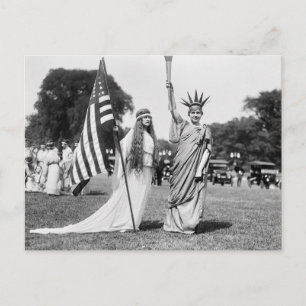 Kolumbien und Lady Liberty, 1919 Postkarte