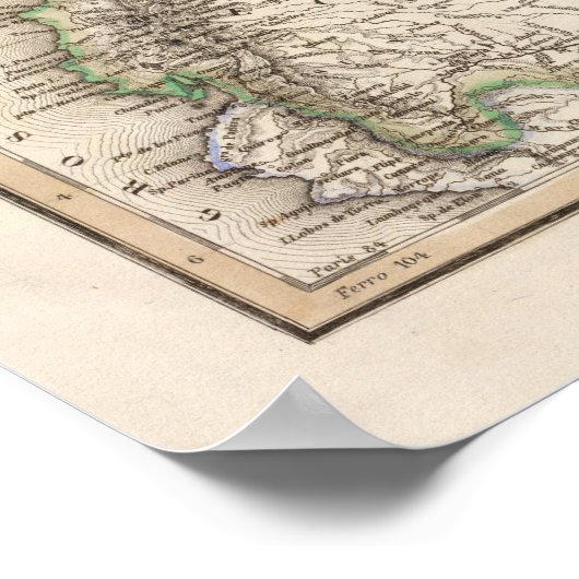 Kolumbien, Venezuela, Südamerika Poster (Ecke)