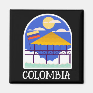 Kolumbien Vintage Reise Magnet