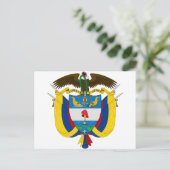 Kolumbien-Wappen CO Postkarte (Stehend Vorderseite)