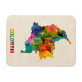 Kolumbien Wasserfarbenkarte Magnet (Horizontal)