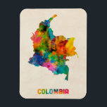 Kolumbien Wasserfarbenkarte Magnet<br><div class="desc">Eine Aquarellkarte Kolumbiens auf Vintagem Hintergrund</div>