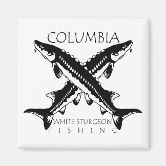 Kolumbien-Weißer Sturgeon Fishing - Square Magnet