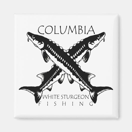 Kolumbien-Weißer Sturgeon Fishing - Square Magnet (Vorne)
