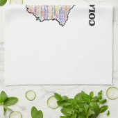 KOLUMBIEN-WORT-COLLAGE GESCHIRRTUCH (Gefaltet)