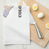 KOLUMBIEN-WORT-COLLAGE GESCHIRRTUCH (Viertel Falte)