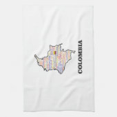 KOLUMBIEN-WORT-COLLAGE GESCHIRRTUCH (Vertikal)