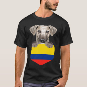 Kolumbienflagge Sloughi Hund in der Tasche T-Shirt