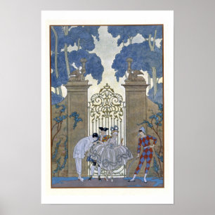 Kolumbin, Abbildung für "Fetes Galantes" durch Pa Poster