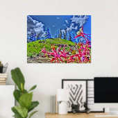 Kolumbus Blume landschaftliche Leinwand Poster (Heimbüro)