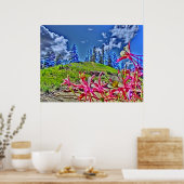 Kolumbus Blume landschaftliche Leinwand Poster (Küche)