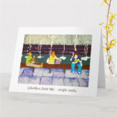 Kolumbus Circle Art Print Faltes Grußkarte Karte (Gelbe Blume)