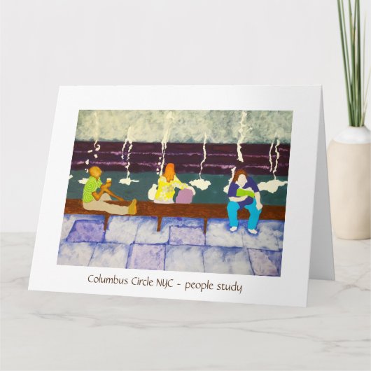 Kolumbus Circle Art Print Faltes Grußkarte Karte (Vorderseite)