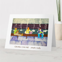 Kolumbus Circle Art Print Faltes Grußkarte Karte