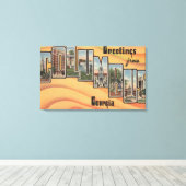 Kolumbus, Georgien - Große Briefmarkenszenen Leinwanddruck (Insitu (Holzboden))