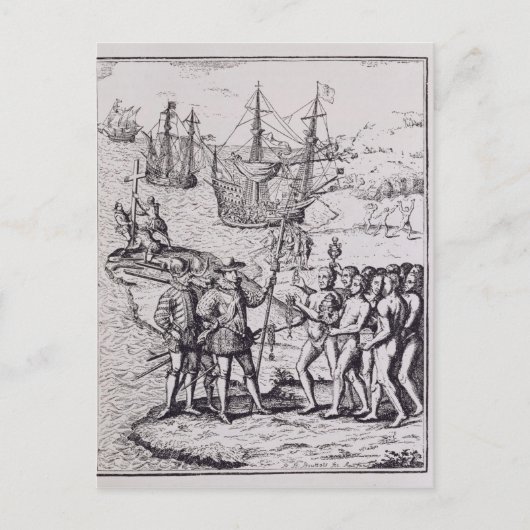 Kolumbus in Hispaniola 2 Postkarte (Vorderseite)