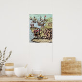Kolumbus in Hispaniola Poster (Küche)