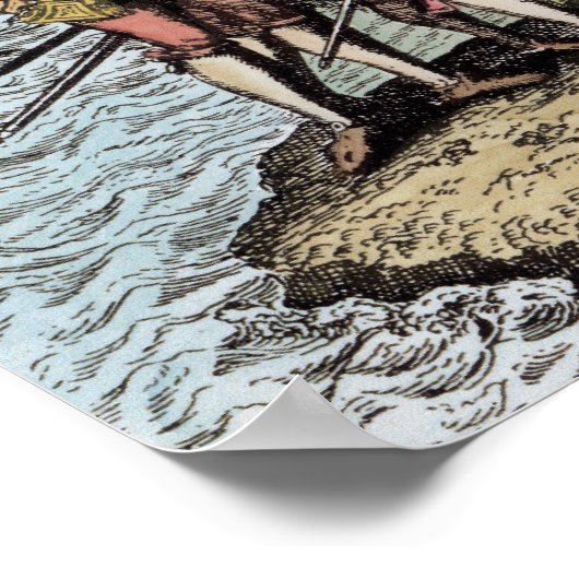 Kolumbus in Hispaniola Poster (Ecke)