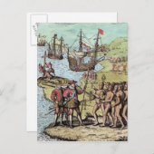 Kolumbus in Hispaniola Postkarte (Vorne/Hinten)