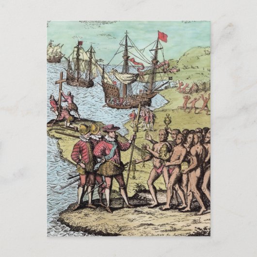 Kolumbus in Hispaniola Postkarte (Vorderseite)