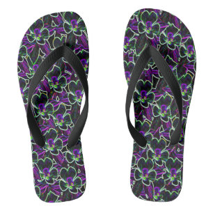 Kolumbus in Neon-Muster-Blume Flip Flops Badesandalen