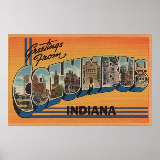 Kolumbus, Indiana - Große Buchstabenszenen Poster (Vorne)