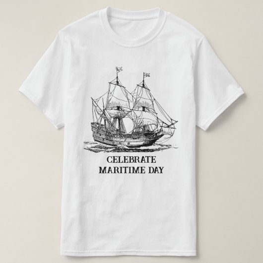 Kolumbus Karavellen Schiff T-Shirt (Design vorne)