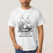Kolumbus Karavellen Schiff T-Shirt (Vorderseite)