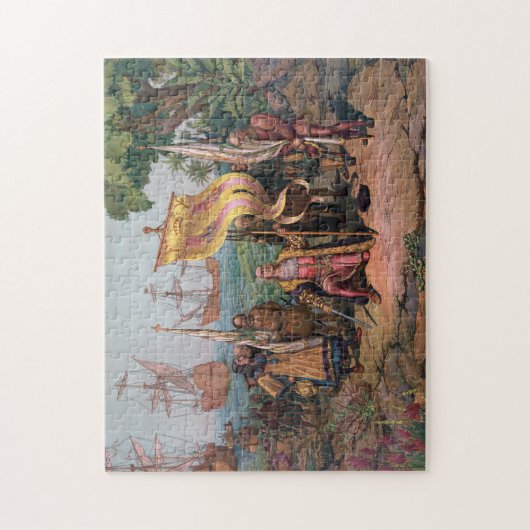 Kolumbus Landing in America Painting (1892) Puzzle (Vertikal)