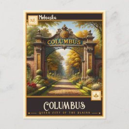 Kolumbus, Nebraska | VINTAG Postkarte