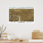 Kolumbus, OH Panoramakarte - 1872 Poster (Küche)