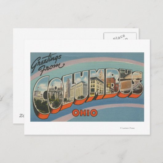 Kolumbus, Ohio - Große Buchstabenszenen 2 Postkarte (Vorne/Hinten)