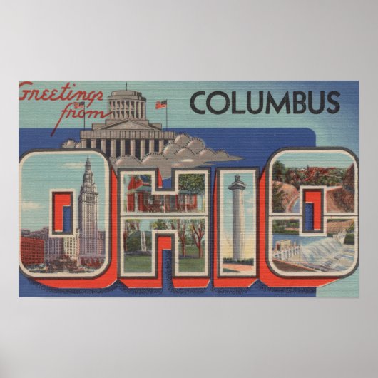 Kolumbus, Ohio - Große Buchstabenszenen Poster (Vorne)