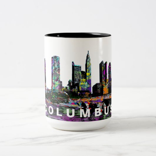 Kolumbus, Ohio in Graffiti Zweifarbige Tasse (Mittel)