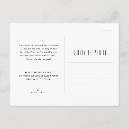 Kolumbus, Ohio Moderner Deko | Änderung der Anschr Ankündigungspostkarte (Rückseite)