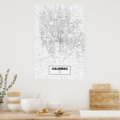 Kolumbus, Ohio (schwarz auf weiß) Poster (Küche)