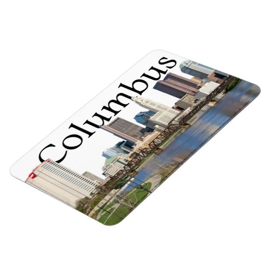 Kolumbus Ohio Skyline mit Columbus im Himmel Magnet (Linke Seite)