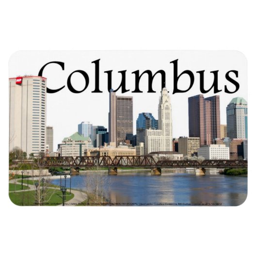 Kolumbus Ohio Skyline mit Columbus im Himmel Magnet (Horizontal)