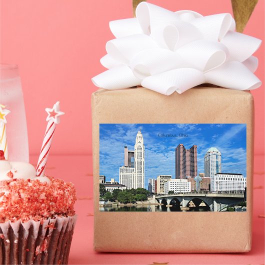 Kolumbus, Ohio-Skyline Rechteckiger Aufkleber (Party)