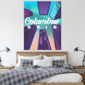 Kolumbus Ohio Wolkenkratzer Reiseplakat drucken. Leinwanddruck (Insitu (Schlafzimmer))