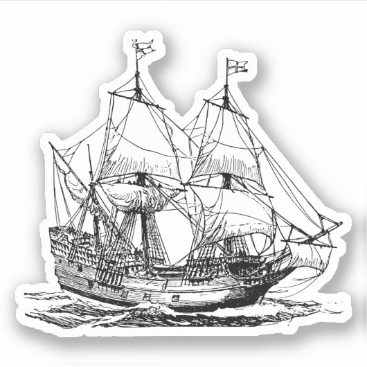 Kolumbus Schiff Aufkleber (Vorderseite)