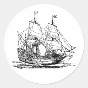 Kolumbus Schiff Runder Aufkleber