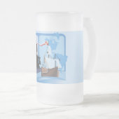 Kolumbus segelt im Ozean Blue - Mattglas Bierglas (VorderseiteRechts)