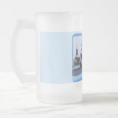 Kolumbus segelt im Ozean Blue - Mattglas Bierglas (Links)