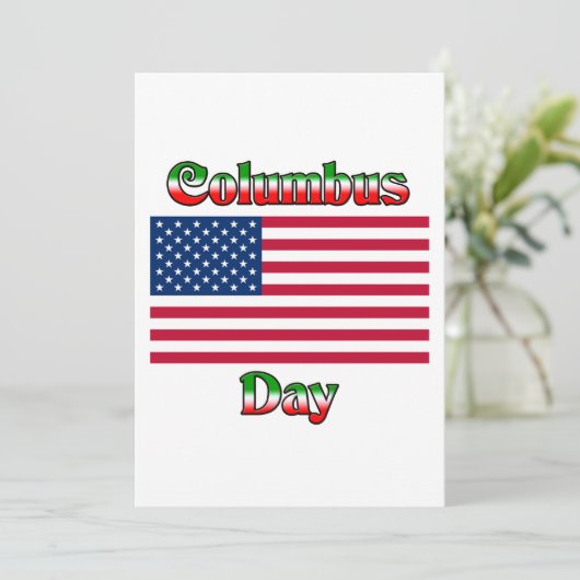 Kolumbus Tag mit Flagge (Stehend Vorderseite)