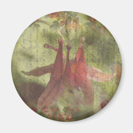 Kolumne Blume Digitale Kunst Magnet (Vorne)